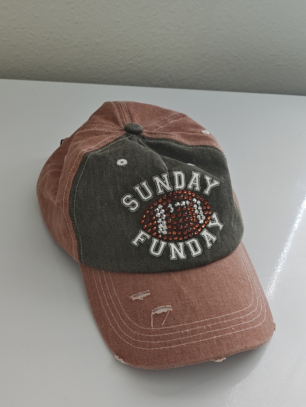Sunday Funday  Two-Tone Baseball Cap - Olive & Rust
